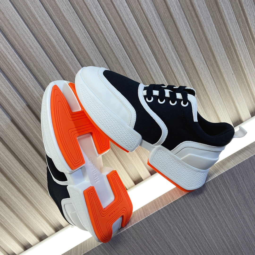 HM Giga 50 Sneaker Black Canvas White Goatskin Orange