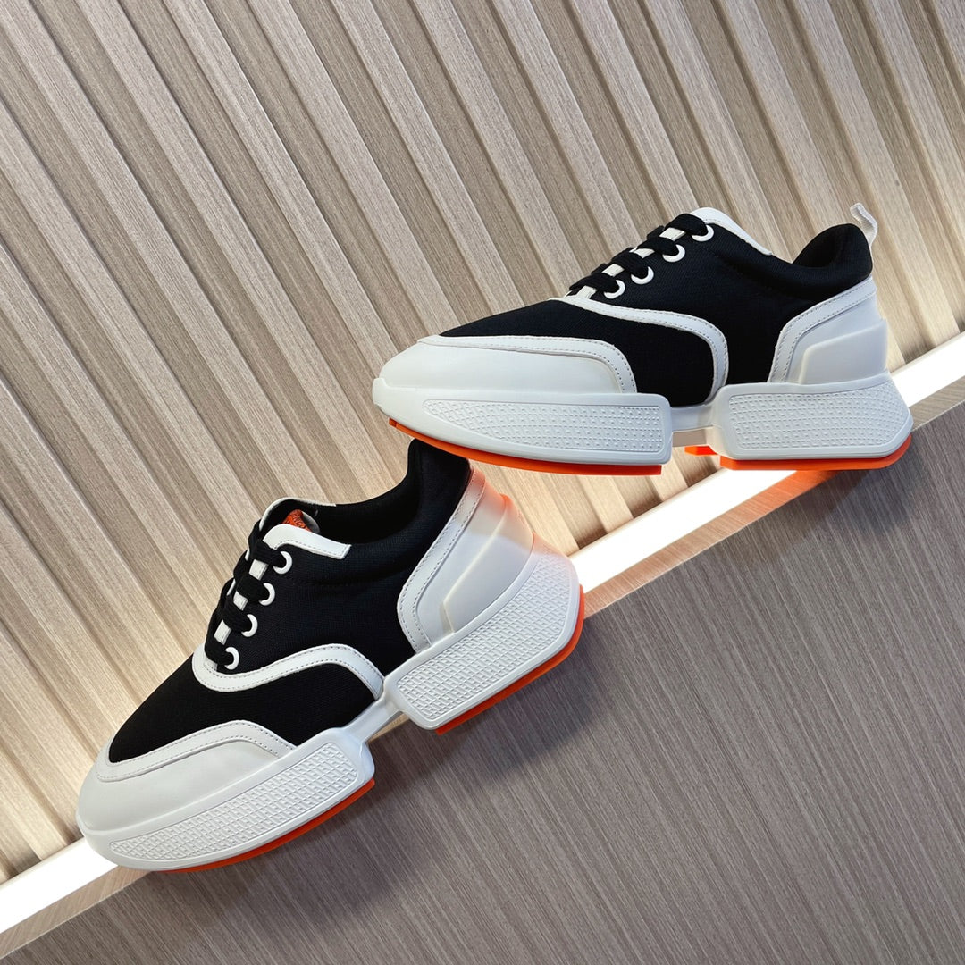 HM Giga 50 Sneaker Black Canvas White Goatskin Orange