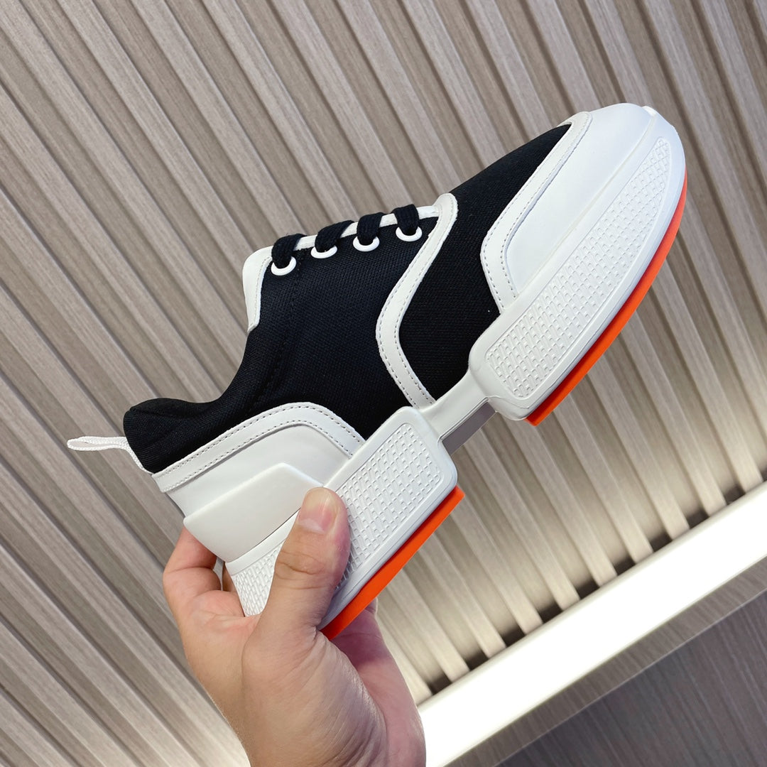 HM Giga 50 Sneaker Black Canvas White Goatskin Orange