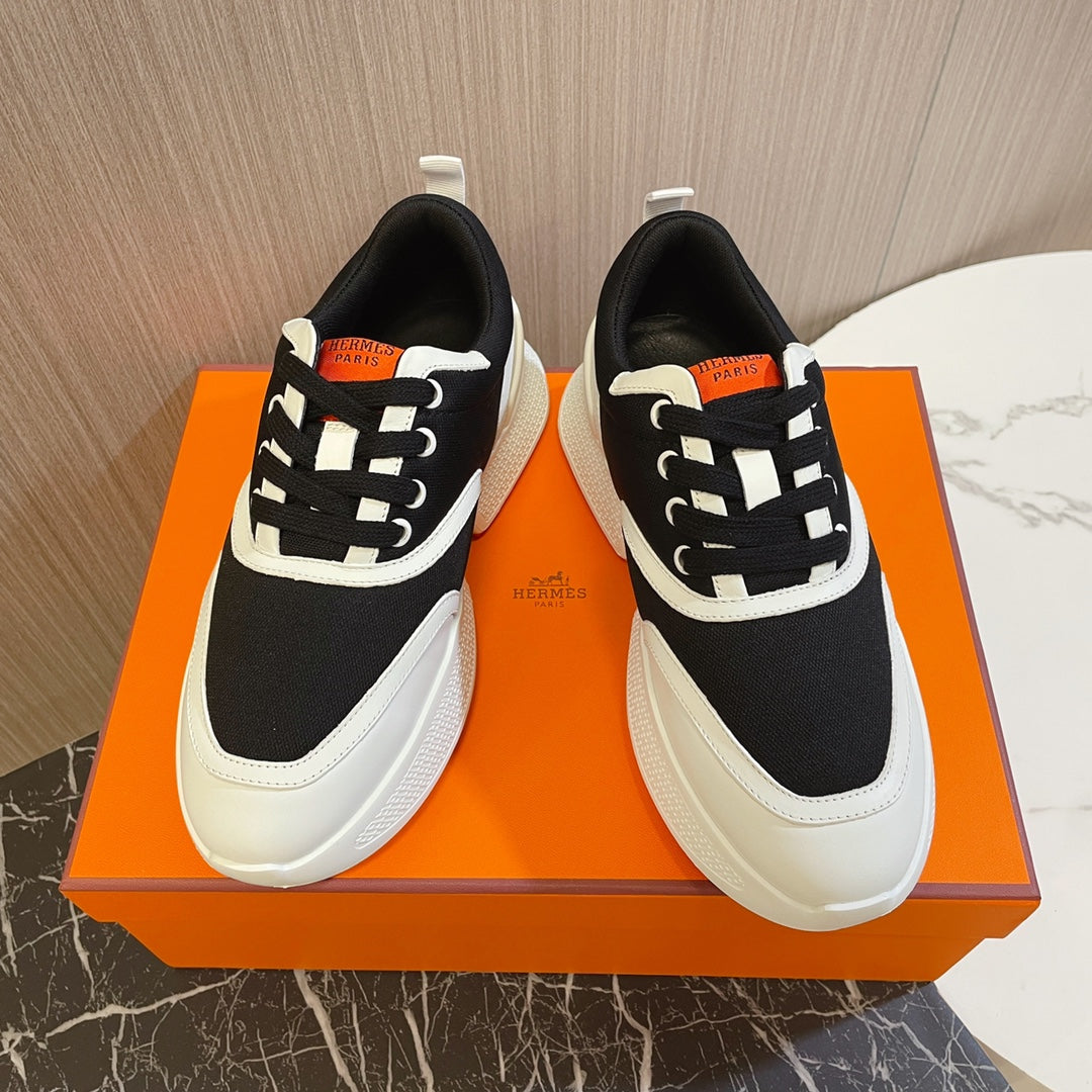 HM Giga 50 Sneaker Black Canvas White Goatskin Orange