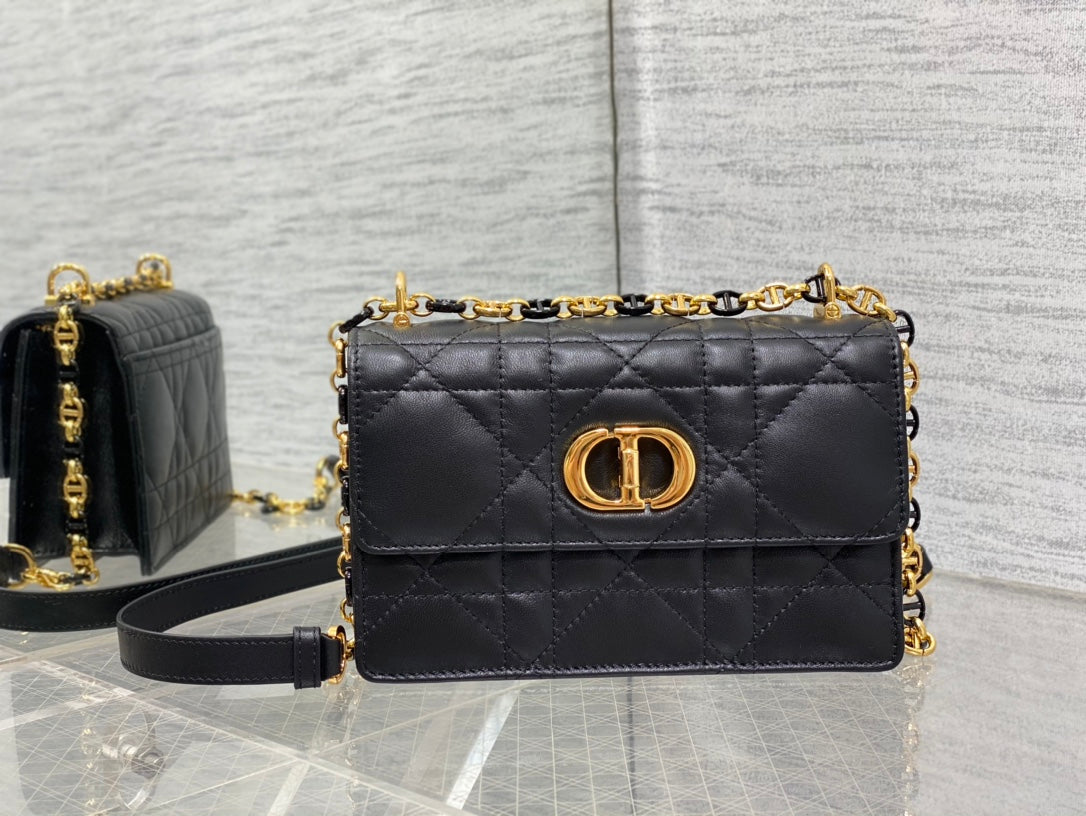 miss caro mini 18 black calfskin