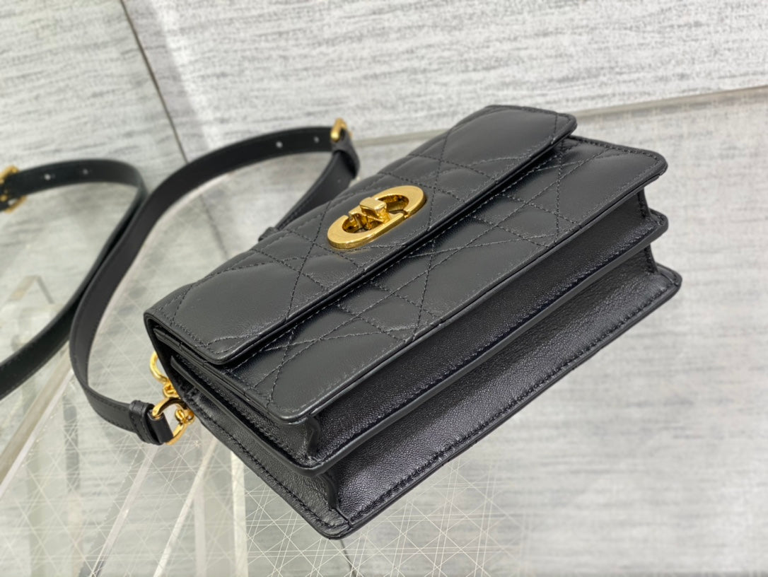 miss caro mini 18 black calfskin