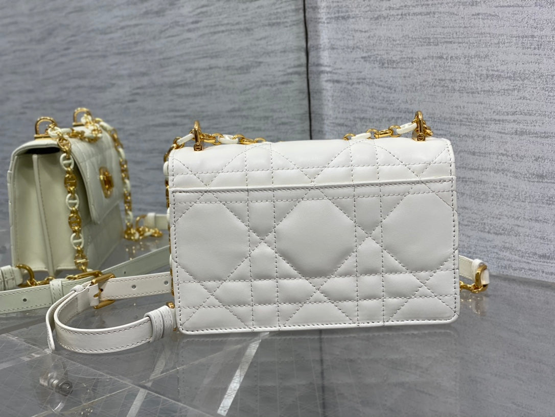 miss caro mini 18 white calfskin