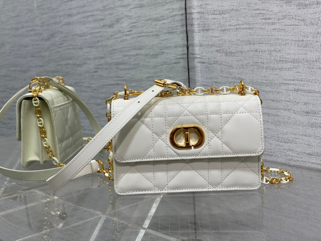 miss caro mini 18 white calfskin