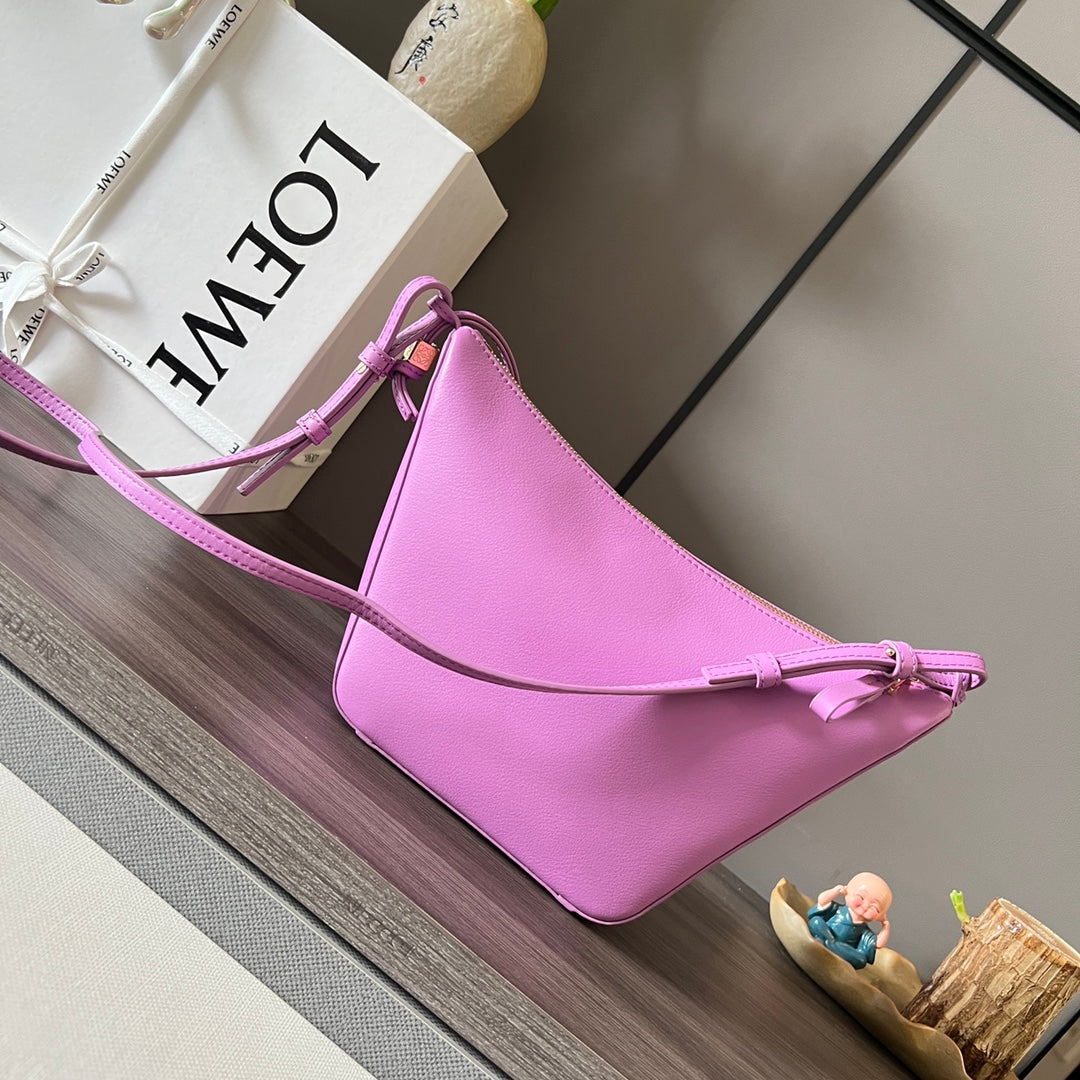 LOE LUNA HOBO 28 BAG IN HOT PINK CALFSKIN