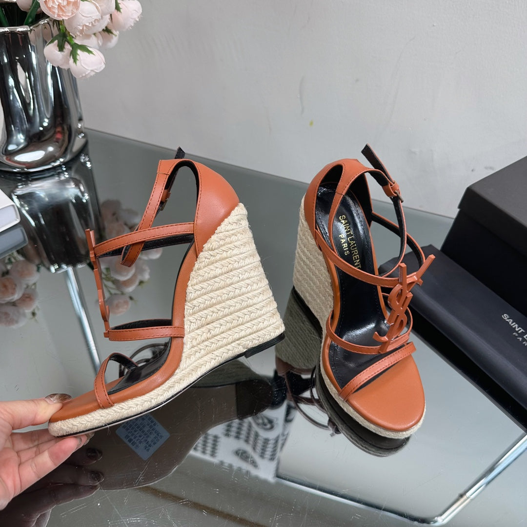 SL CASSANDRA WEDGE ESPADRILLES SIENNA CALFSKIN