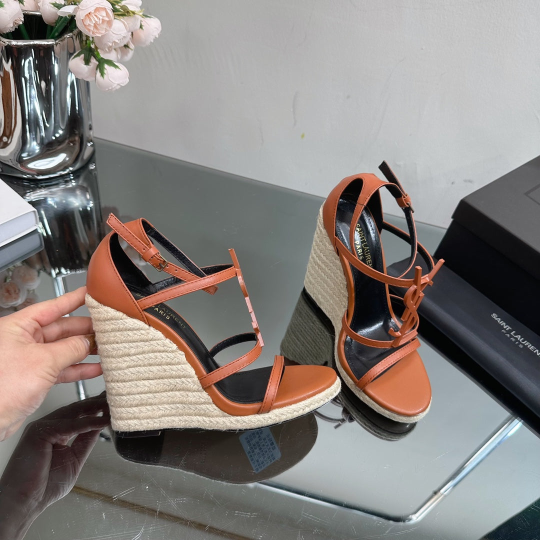 SL CASSANDRA WEDGE ESPADRILLES SIENNA CALFSKIN