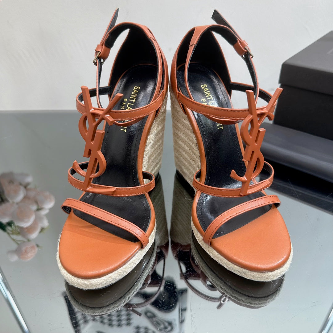 SL CASSANDRA WEDGE ESPADRILLES SIENNA CALFSKIN