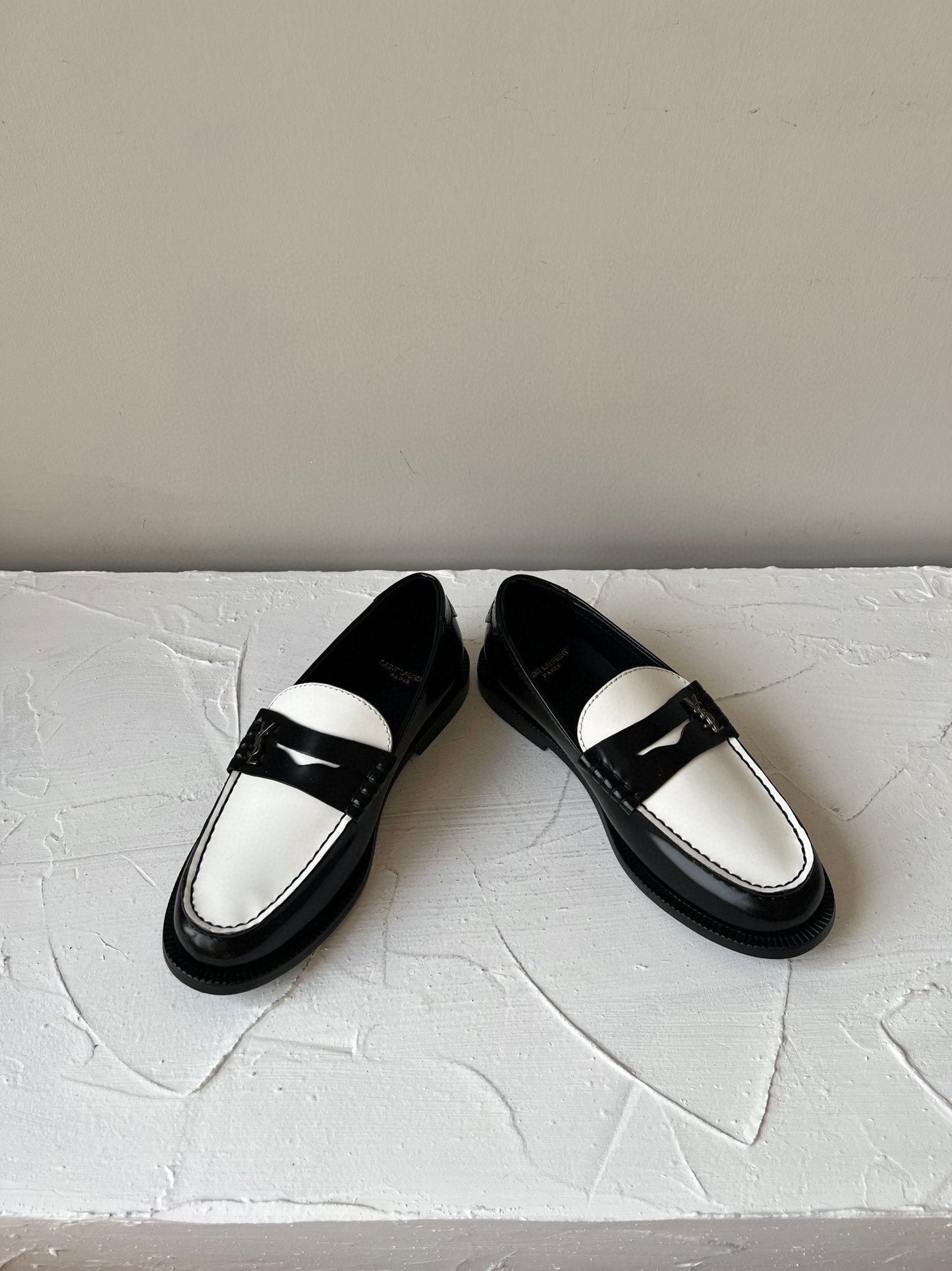 SL LE LOAFER BLACK AND WHITE CALFSKIN