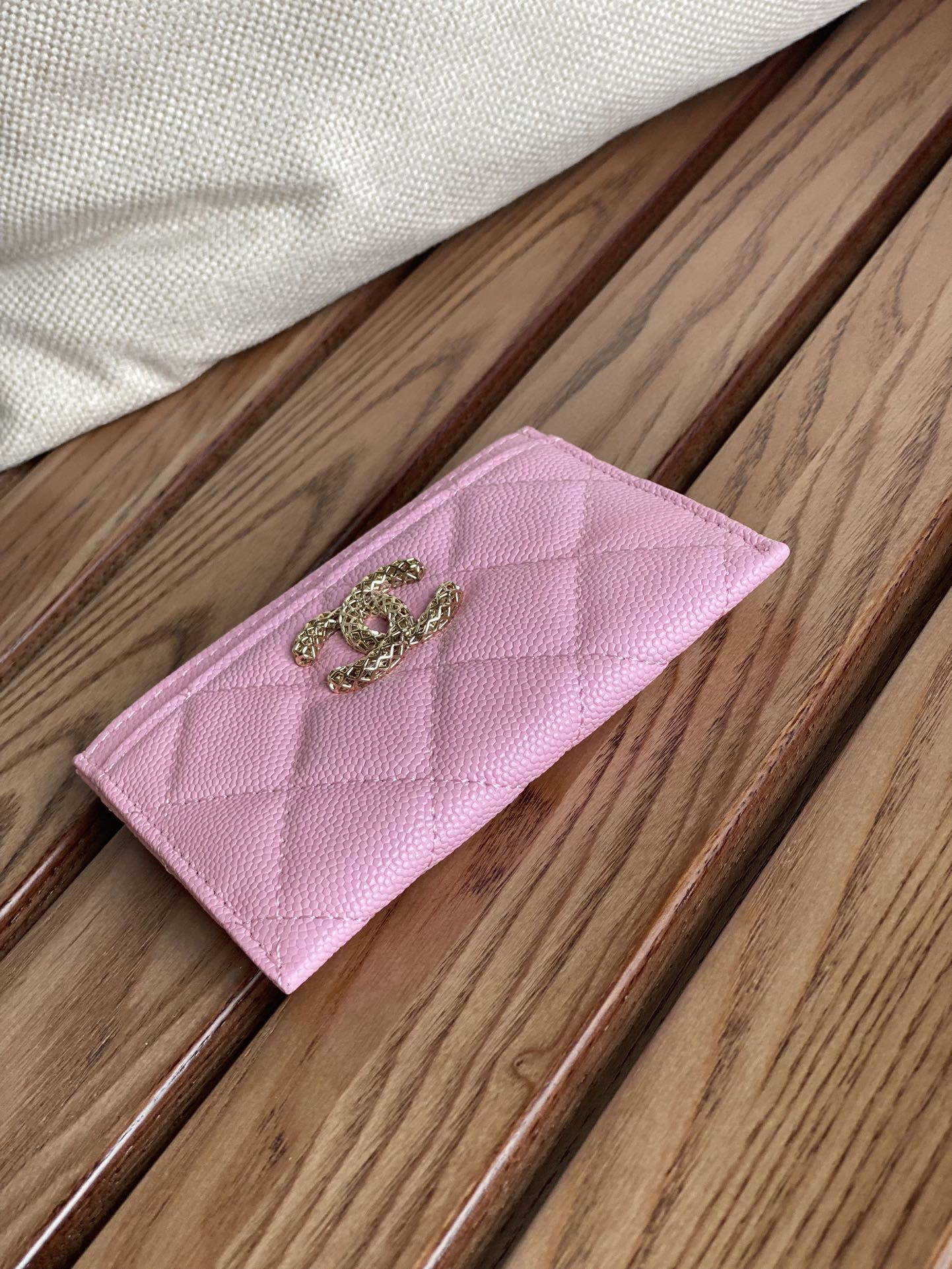 cc card holder 10cm pink caviar