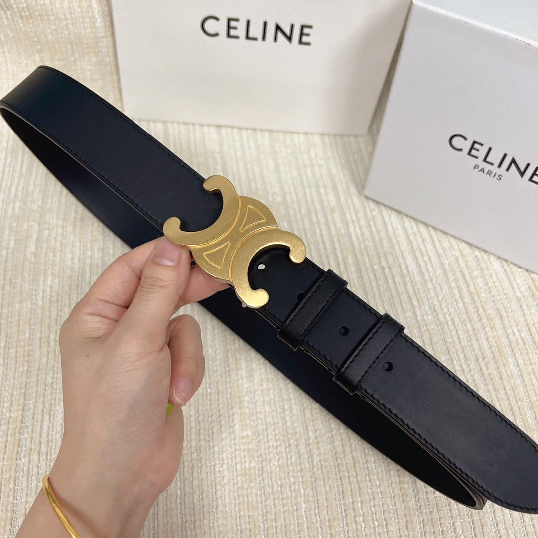 Triomphe Belt 35mm Black Calfskin Ghw