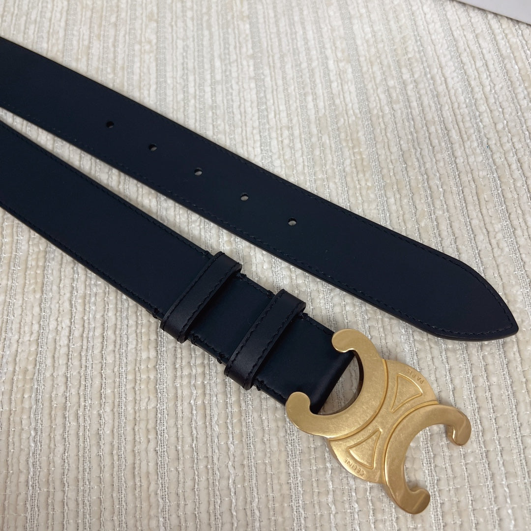 Triomphe Belt 35mm Black Calfskin Ghw