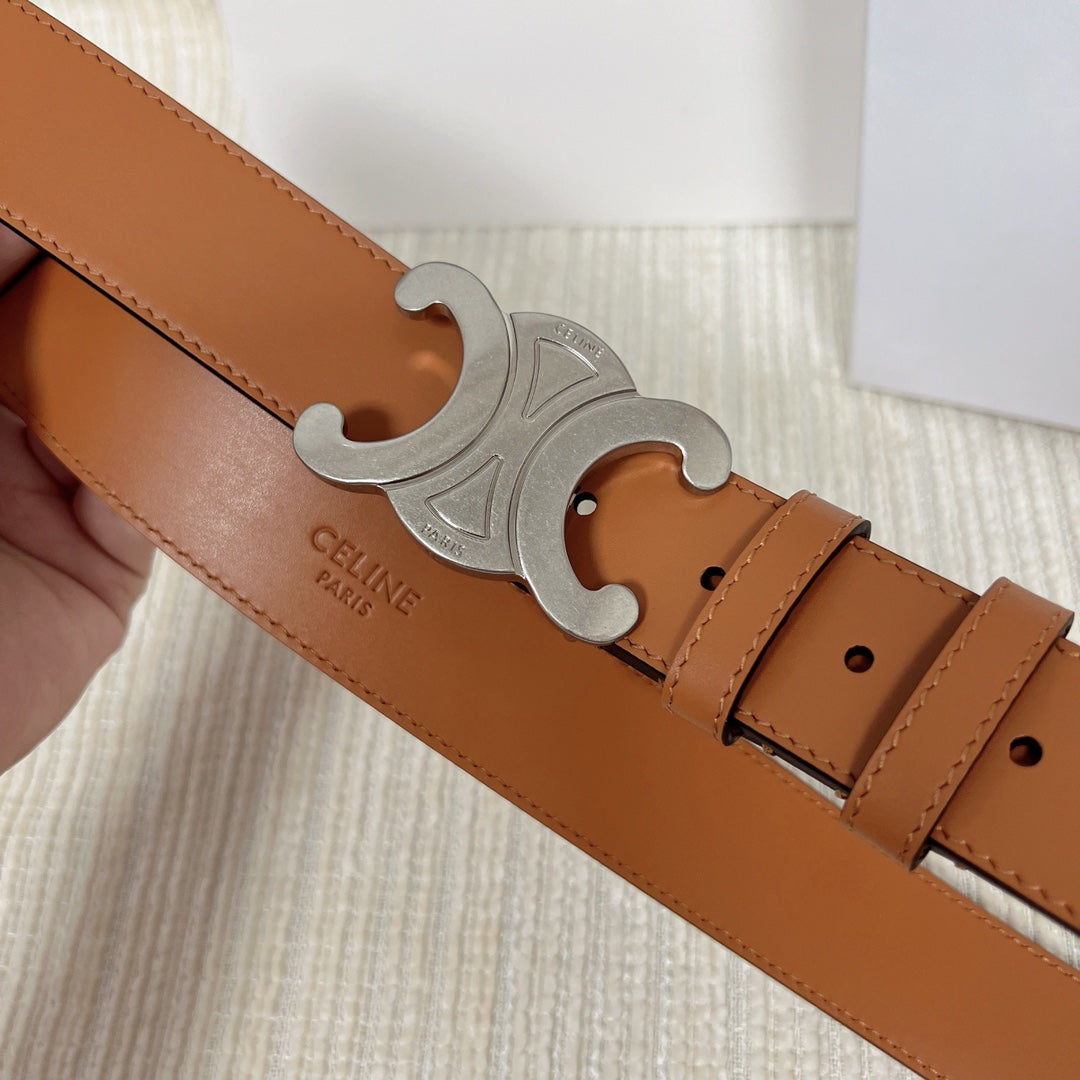 Triomphe Belt 35mm Tan Calfskin Shw