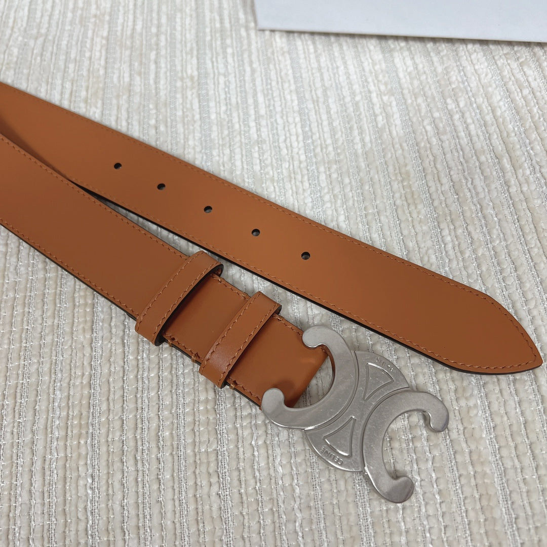 Triomphe Belt 35mm Tan Calfskin Shw