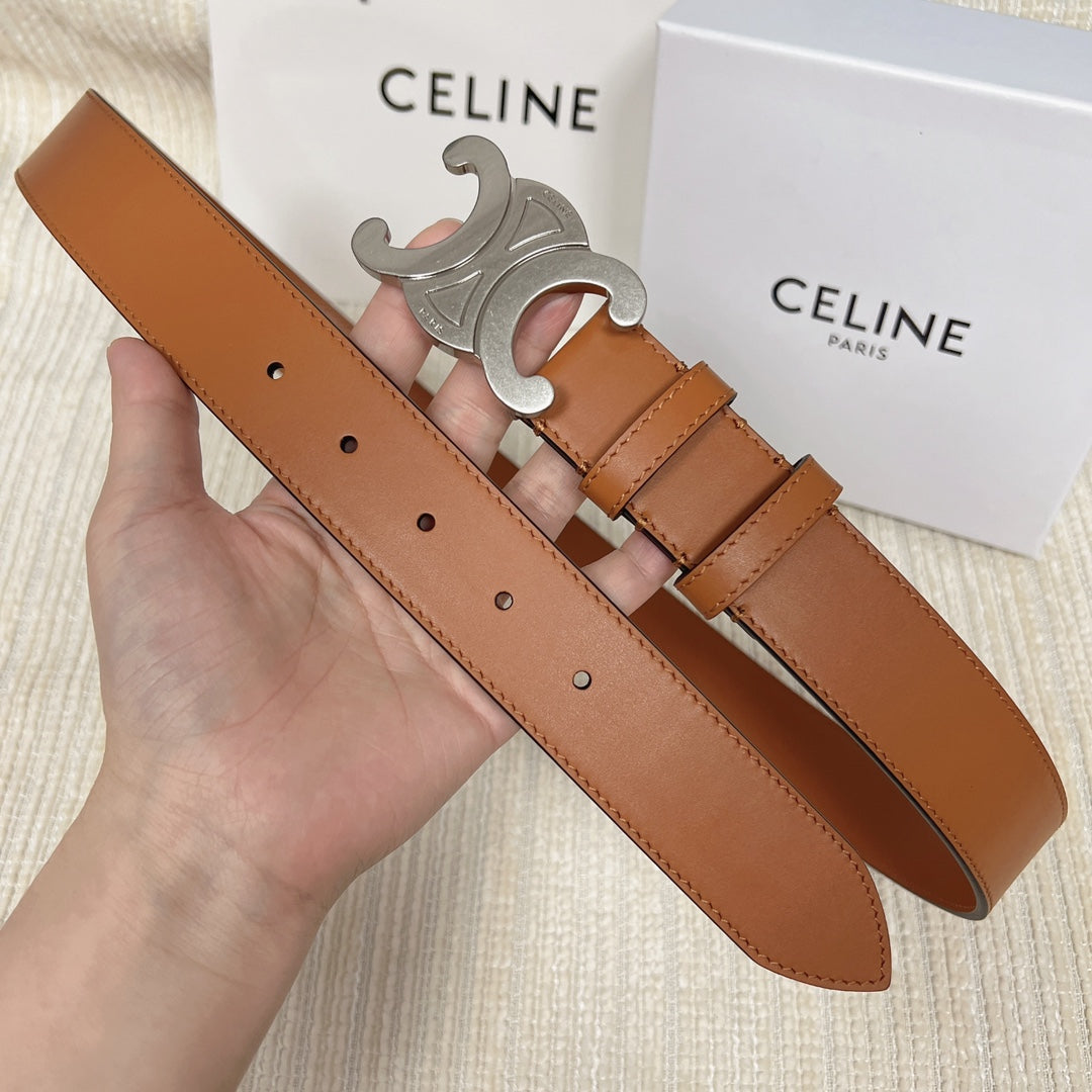 Triomphe Belt 35mm Tan Calfskin Shw