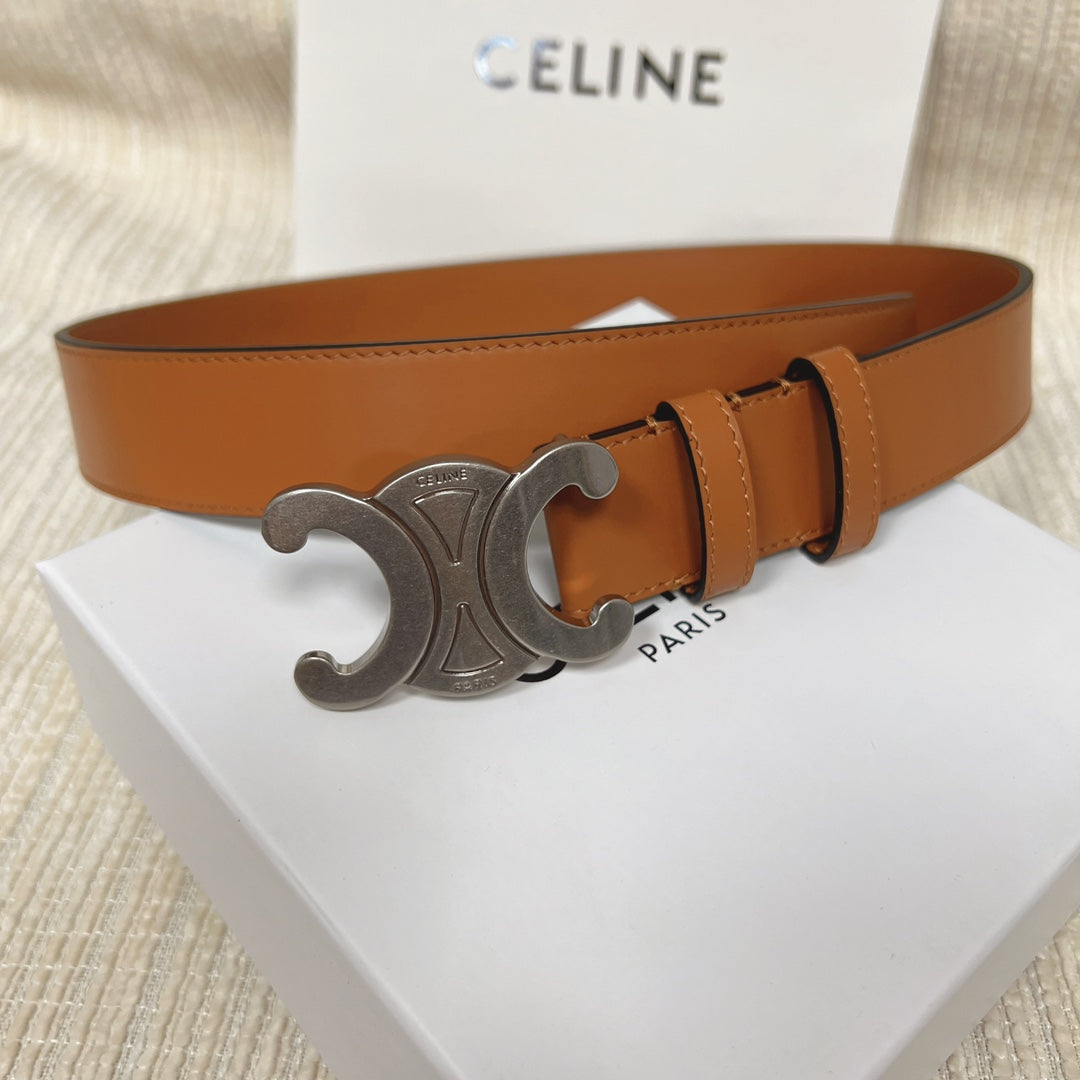 Triomphe Belt 35mm Tan Calfskin Shw