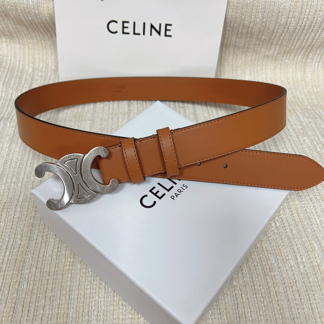 Triomphe Belt 35mm Tan Calfskin Shw