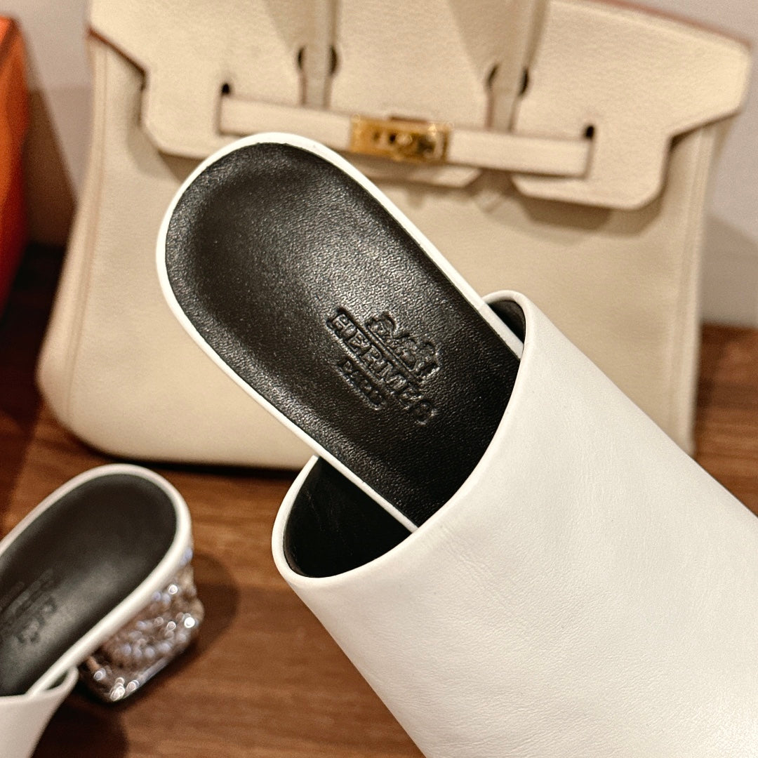 hm glam 60 white black calfskin