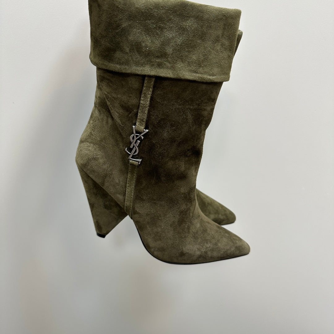 SL NIKI BOOTIES OLIVE SUEDE