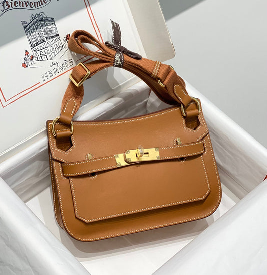 KELLY 23CM JYPSIERE TAN LEATHER CROSSBODY BAG GHW