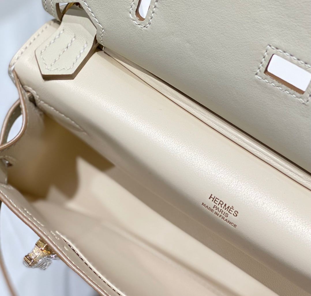 HM JYPSIÈRE MINI 23 CREAM CALFSKIN GOLD HARDWARE