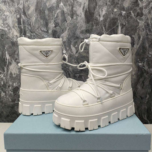 PRA RE-NYLON GABARDINE APRÈS SKI BOOTIES WHITE