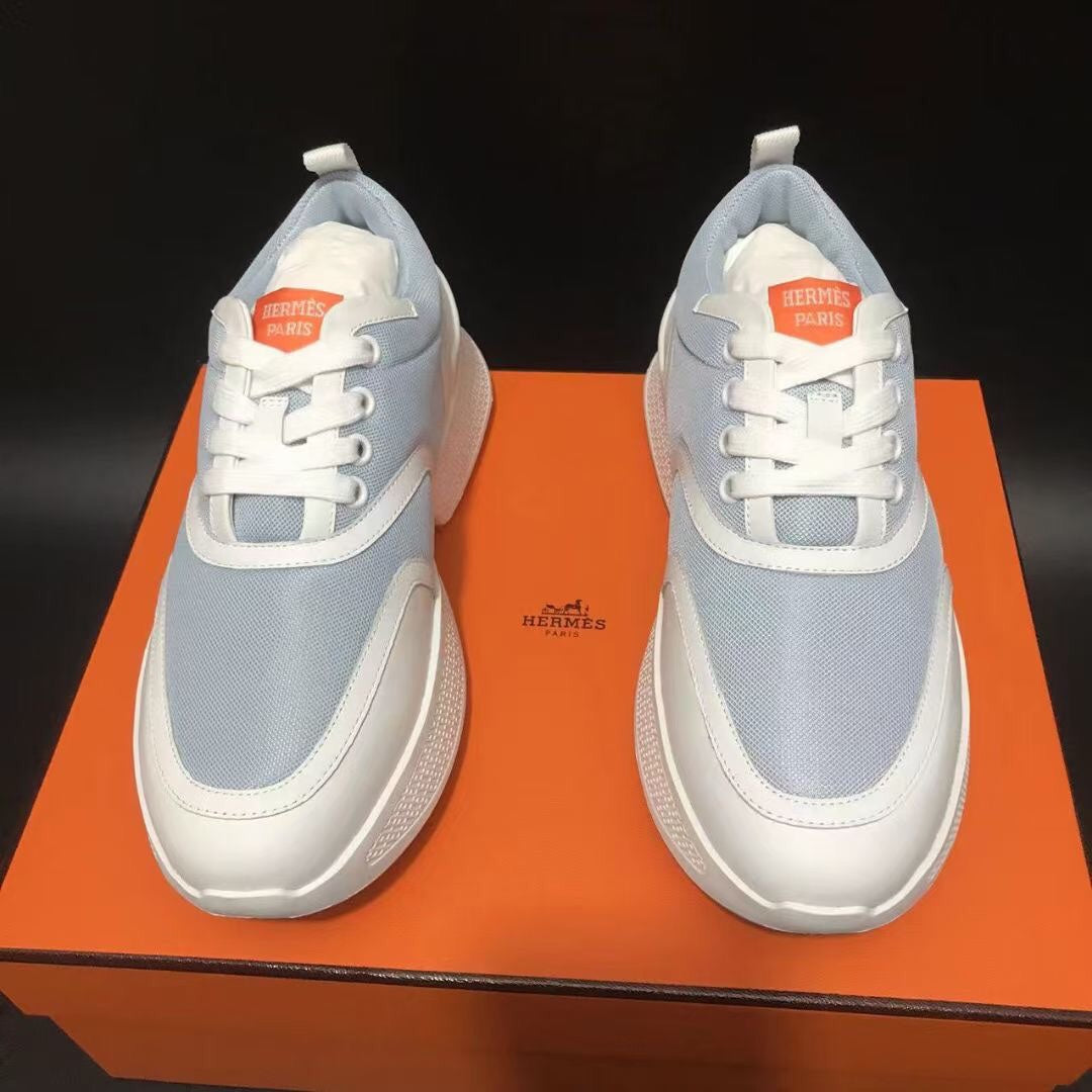 HM Giga 50 Sneaker Baby Blue Canvas White Goatskin Orange