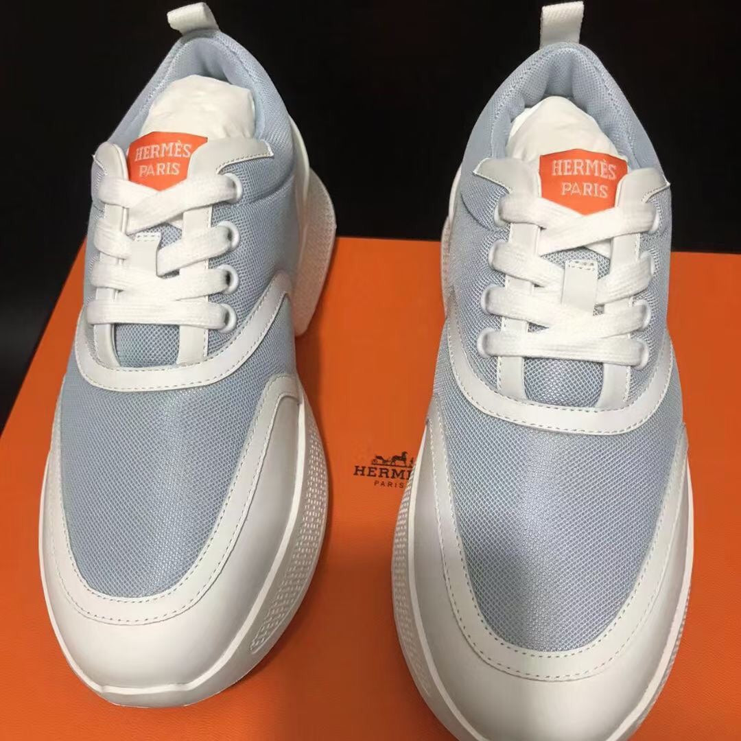 HM Giga 50 Sneaker Baby Blue Canvas White Goatskin Orange