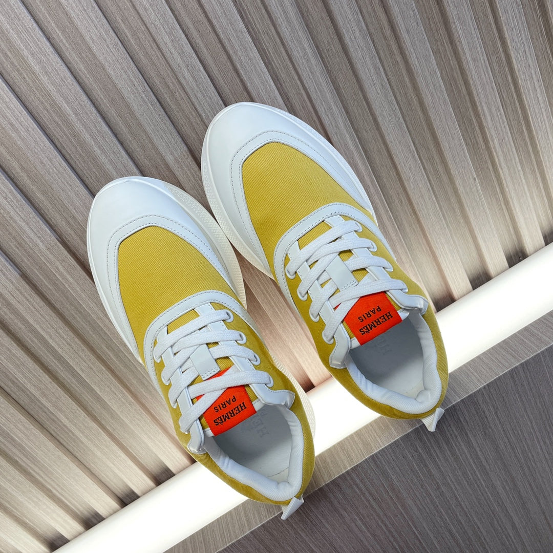 HM Giga 50 Sneaker Sunny Yellow Canvas White Goatskin Orange