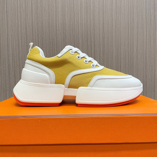 HM Giga 50 Sneaker Sunny Yellow Canvas White Goatskin Orange