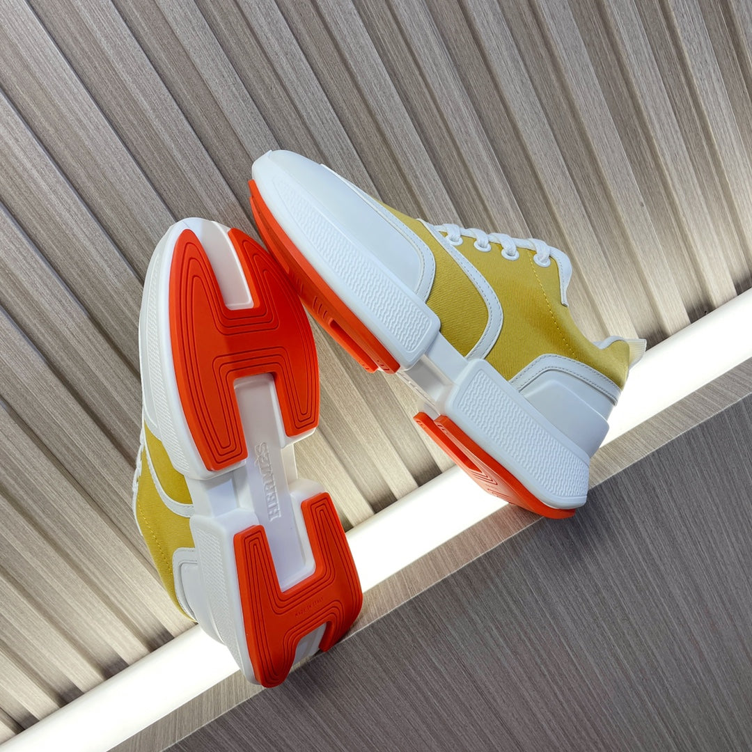 HM Giga 50 Sneaker Sunny Yellow Canvas White Goatskin Orange