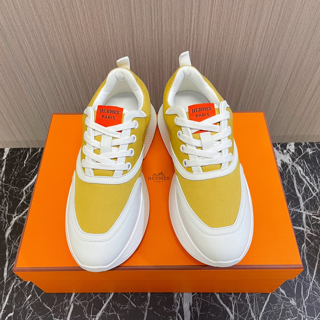 HM Giga 50 Sneaker Sunny Yellow Canvas White Goatskin Orange