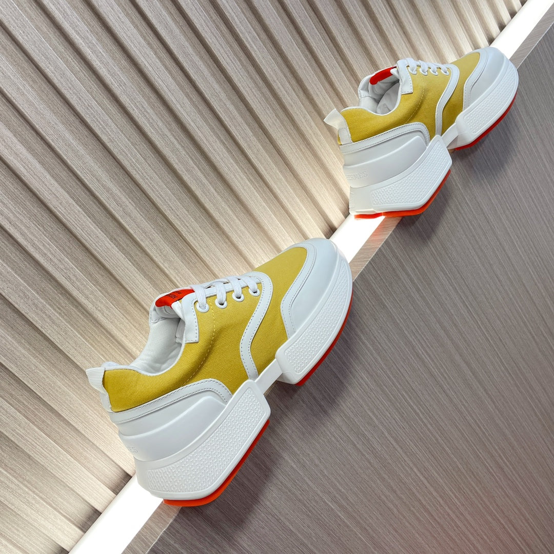 HM Giga 50 Sneaker Sunny Yellow Canvas White Goatskin Orange