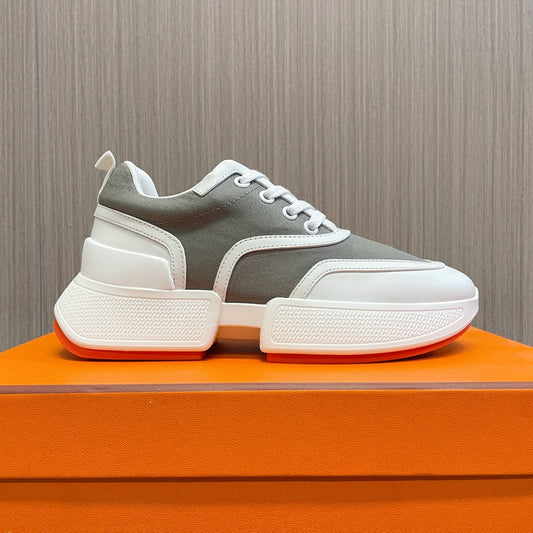 HM Giga 50 Sneaker Grey Canvas White Goatskin Orange