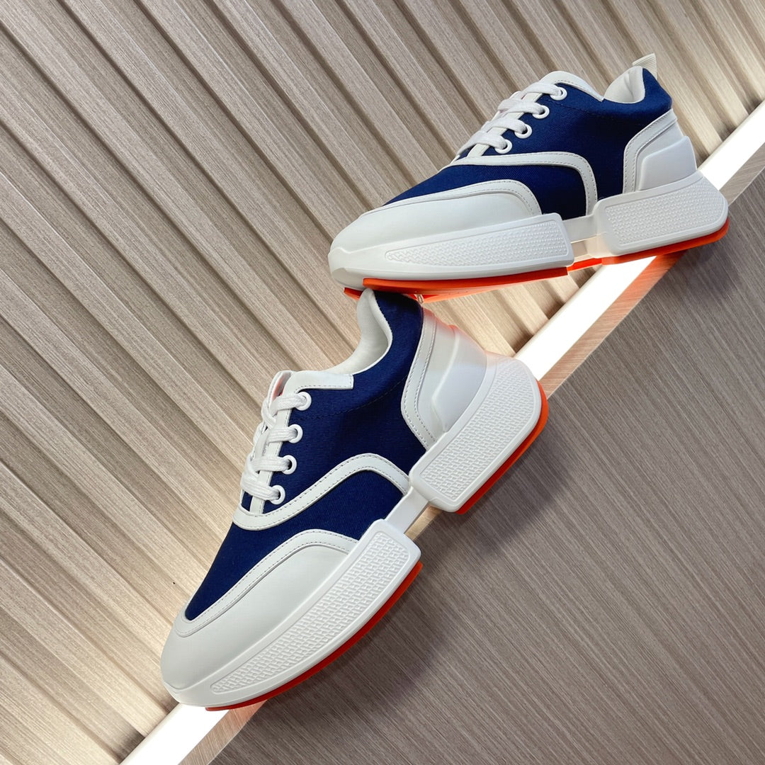 HM Giga 50 Sneaker Blue Canvas White Goatskin Orange