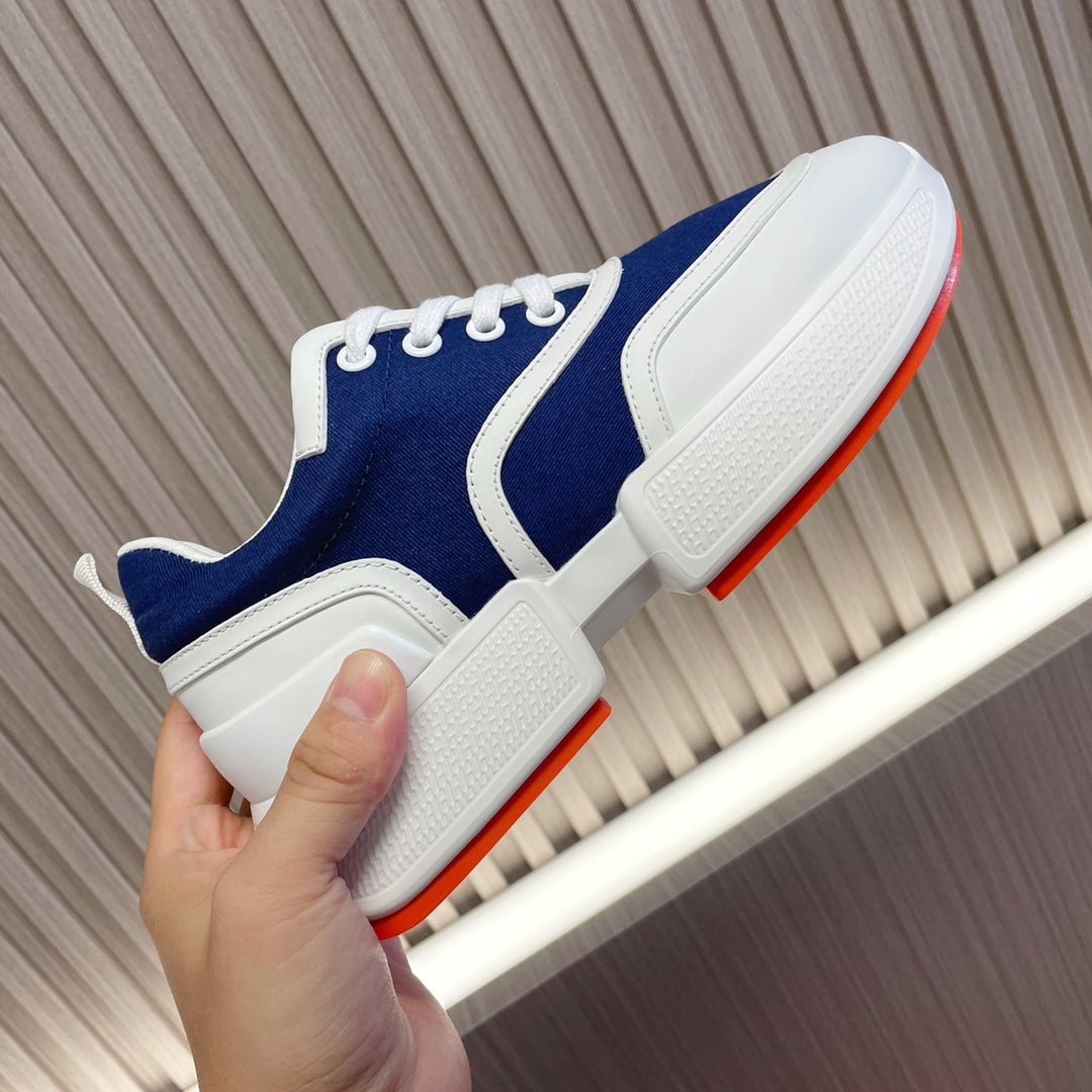 HM Giga 50 Sneaker Blue Canvas White Goatskin Orange