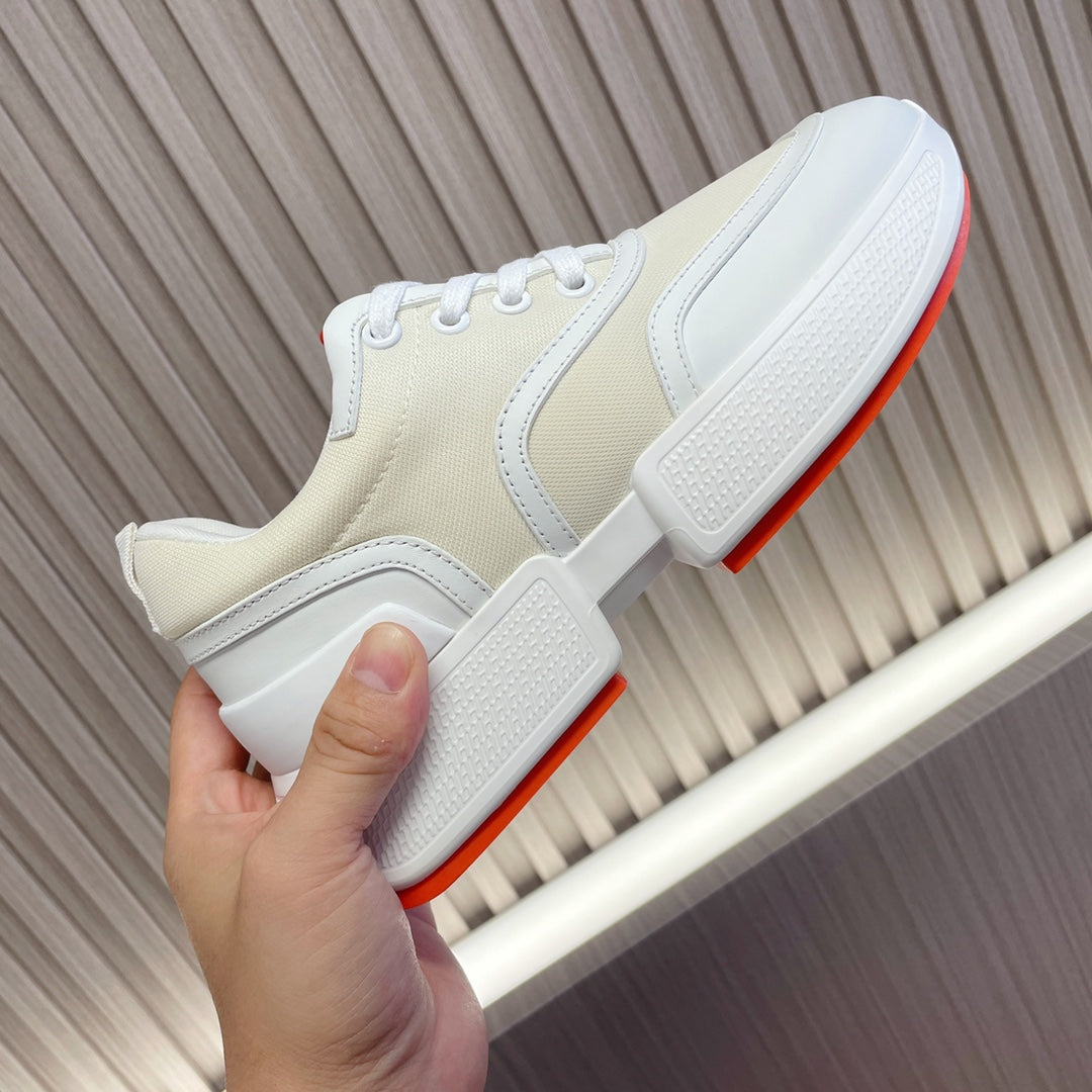 HM Giga 50 Sneaker Beige Canvas White Goatskin Orange