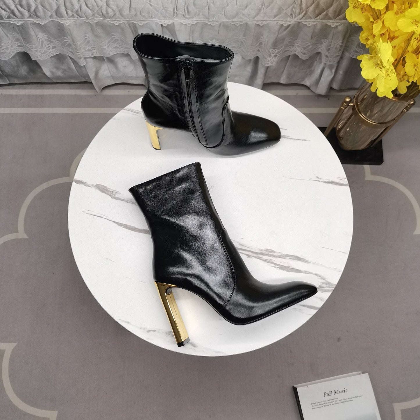 SL AUTEUIL HEELED ANKLE BOOT BLACK CALFSKIN