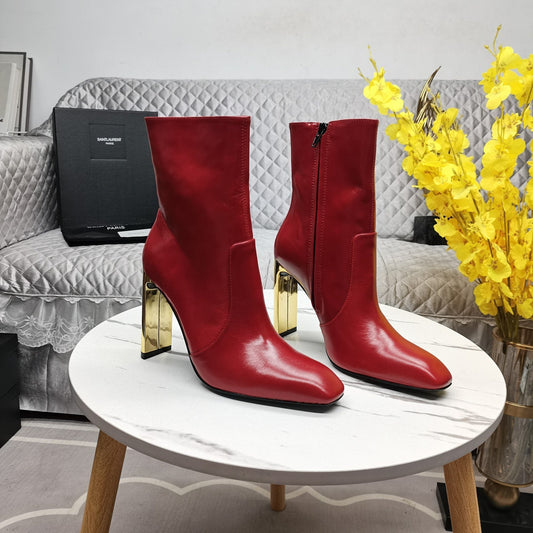 SL AUTEUIL HEELED ANKLE BOOT RED CALFSKIN