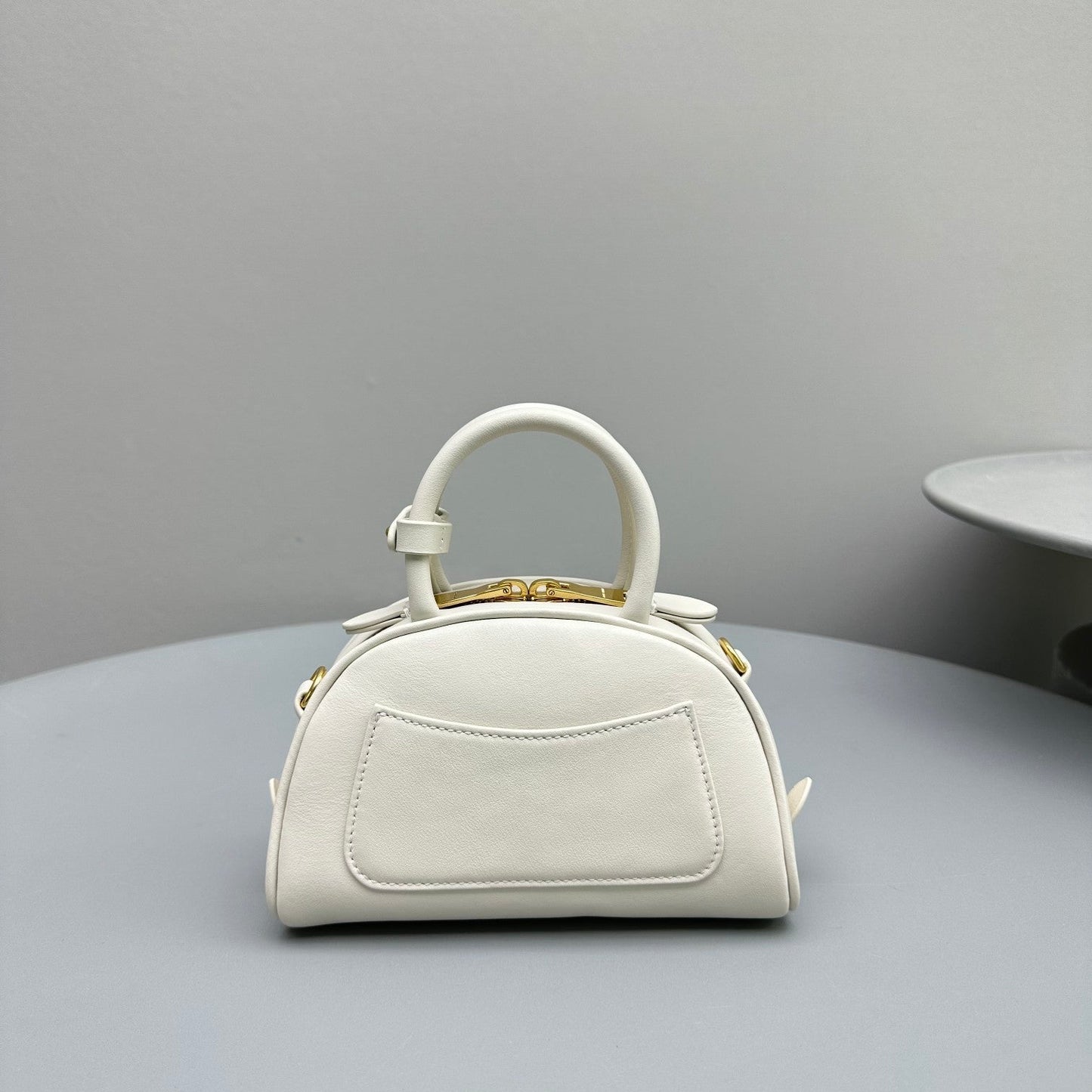 TOP-HANDLE 18 BAG IN WHITE CALFSKIN