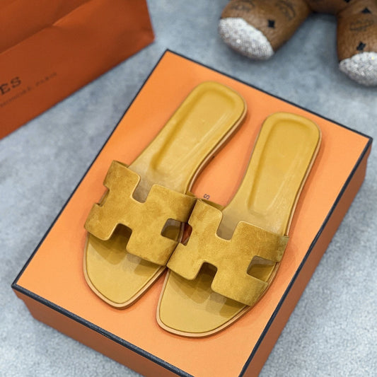 0ran sandal yellow suede goatskin