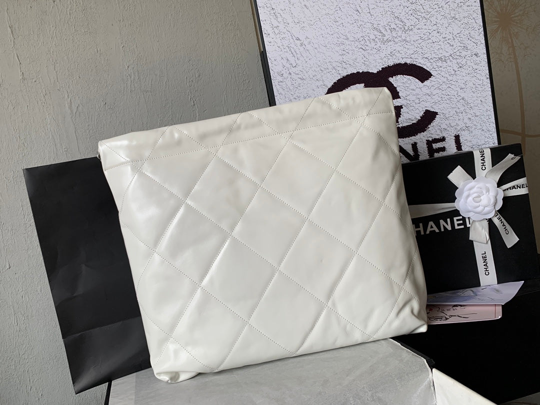 cc 22 hobo white calfskin silver hardware