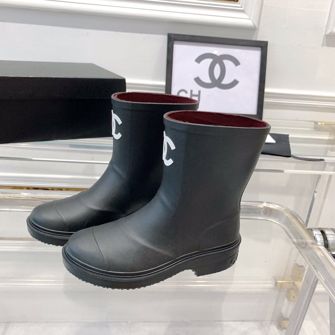 cc short black rain boot