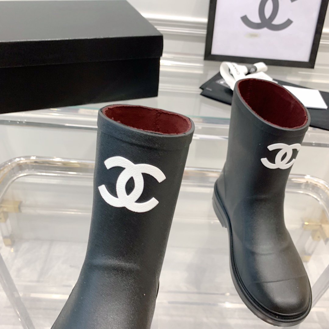 cc short black rain boot