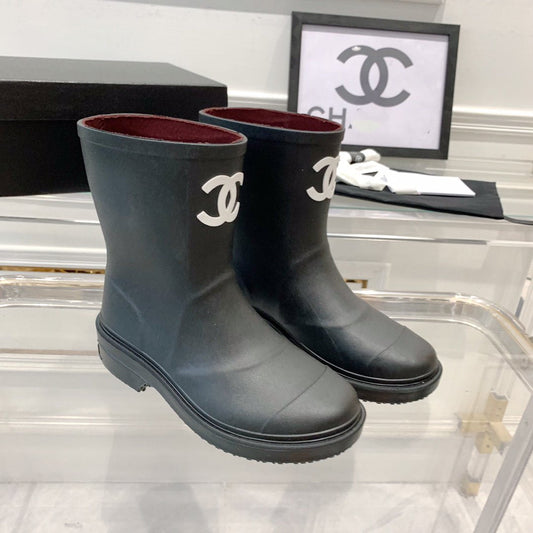 cc short black rain boot