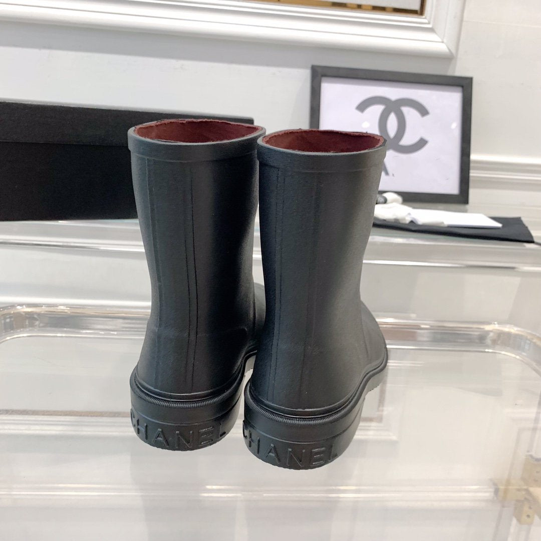 cc short black rain boot