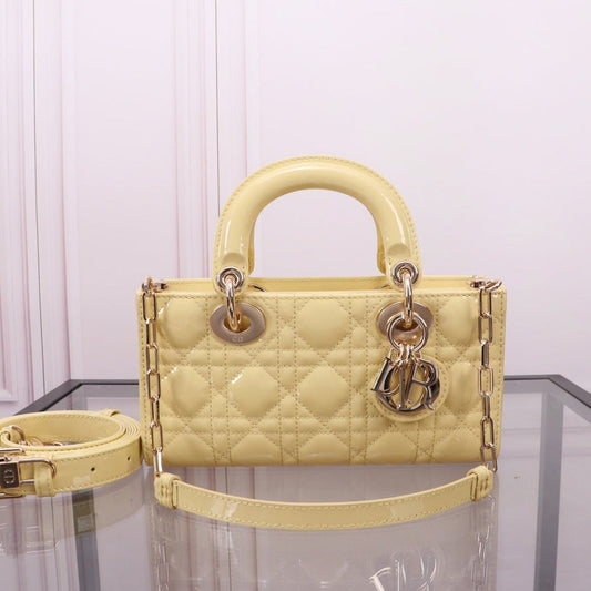 SMALL LADY D-JOY 22 YELLOW LAMBSKIN