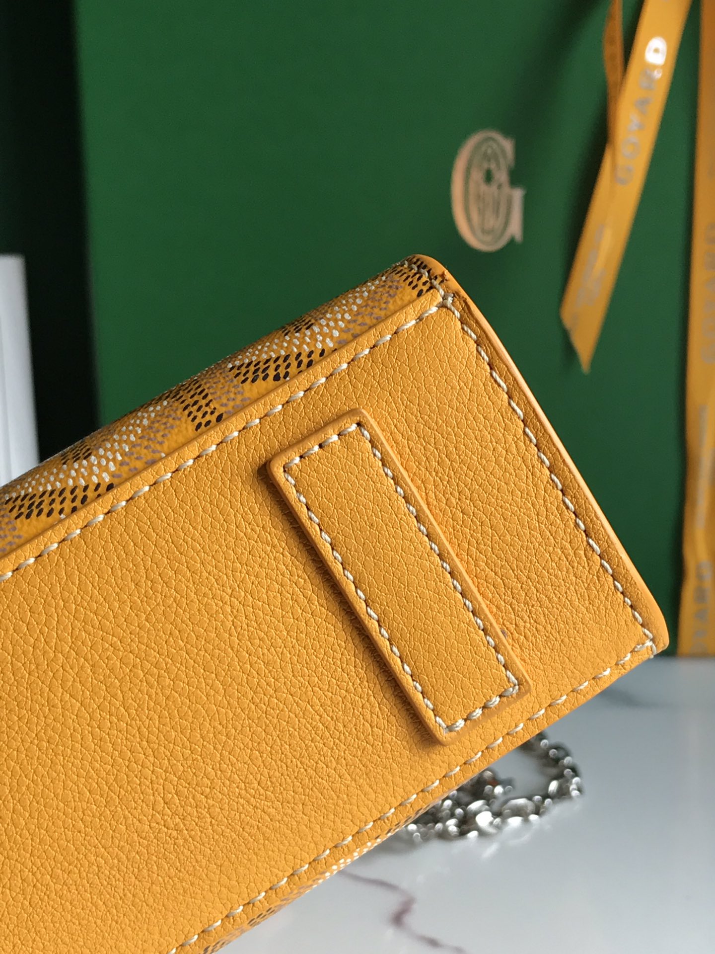 ROUETTE STRUCTURÉ MINI BAG 21 IN YELLOW GOYARDINE CANVAS AND CALFSKIN