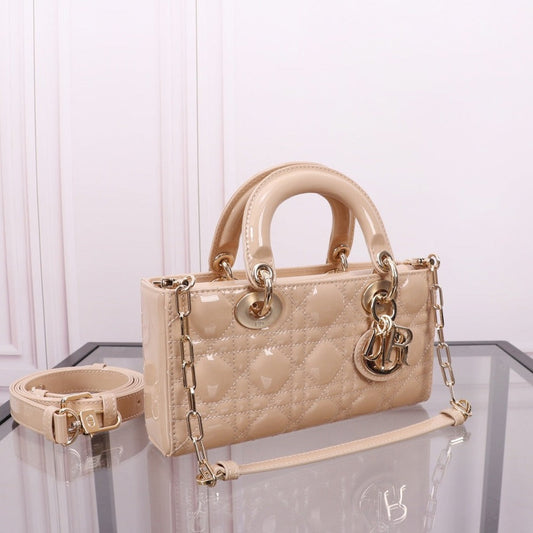 SMALL LADY D-JOY 22 BEIGE LAMBSKIN