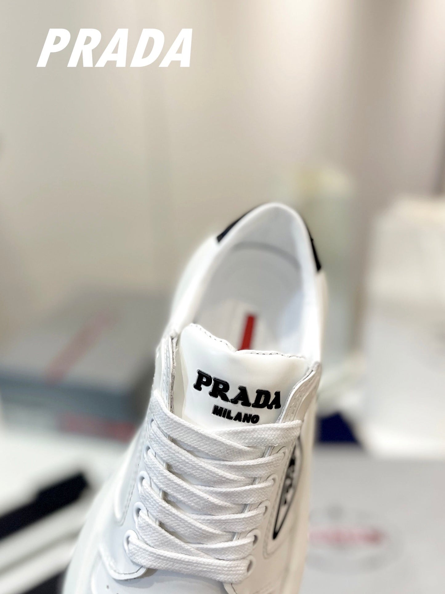 PRA DOWNTOWN THICK-SOLE SNEAKERS WHITE CALFSKIN